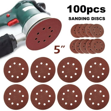 50pc 125mm 5" Sanding Discs Pads 40-400 Mix Grit Orbital Sander 8 Hole Sandpaper 
